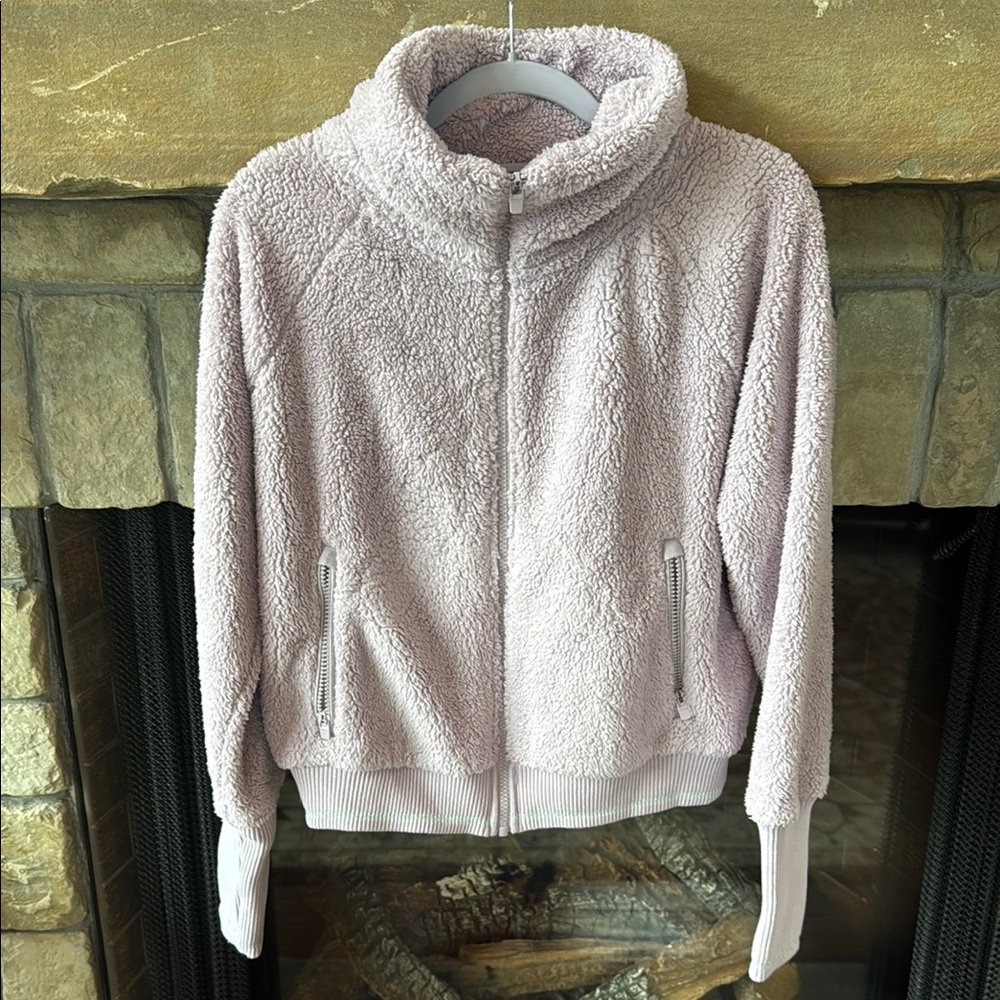 Athleta Cozy Rosey Lavender Sm zip Fleece Jacket and Quilted jogger Pants Set 8 - Picture 2 of 16